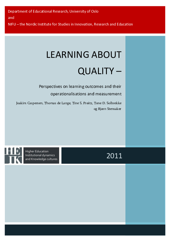 (PDF) Learning About Quality–