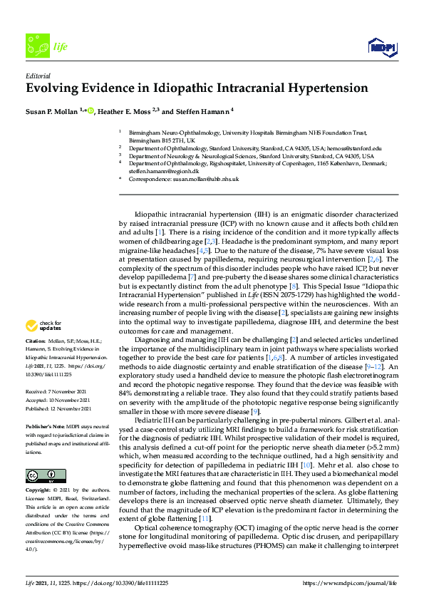 (PDF) Evolving Evidence in Idiopathic Intracranial Hypertension