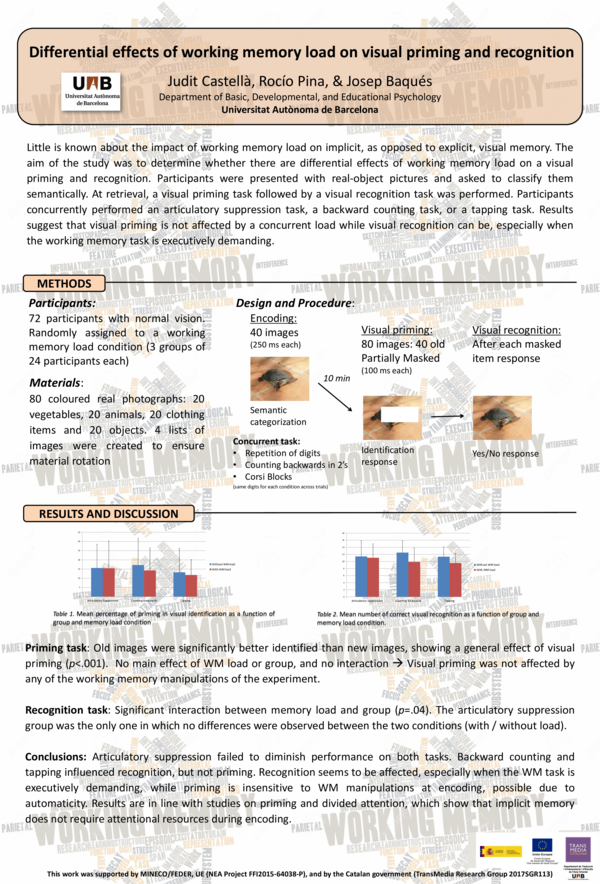 (PDF) Differential effects of working memory load on visual priming and ...