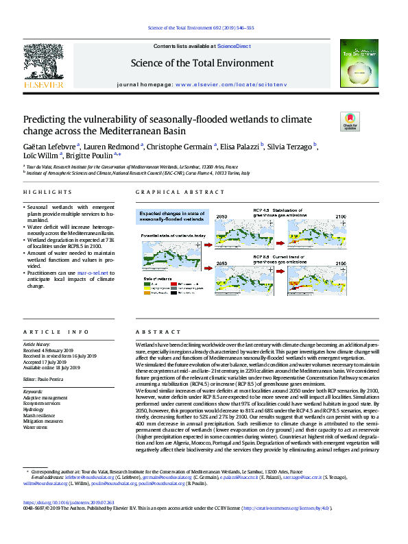 (PDF) Predicting the vulnerability of seasonally-flooded wetlands to ...