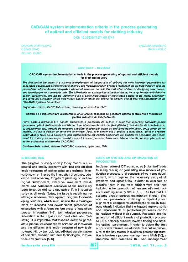 (PDF) CAD/CAM system implementation criteria in the process generating ...