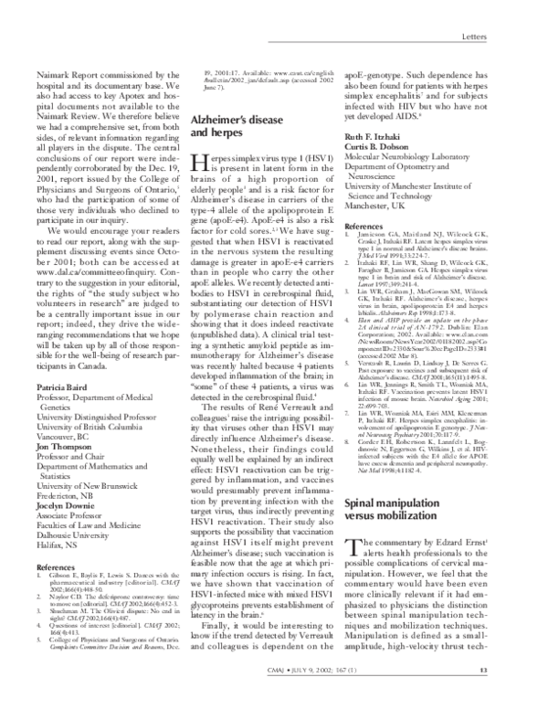 (PDF) Spinal manipulation versus mobilization edzard E Ernst