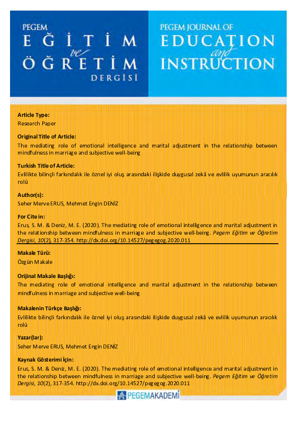 (PDF) The mediating role of emotional intelligence and marital ...