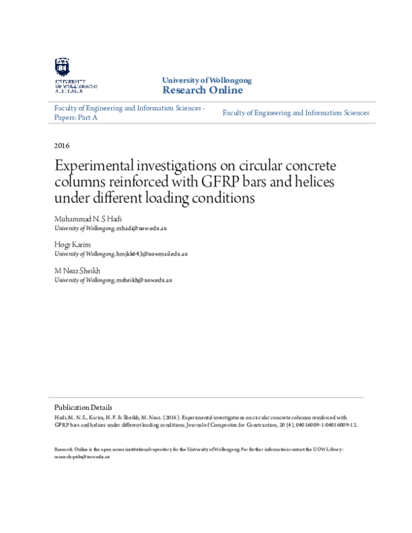 (PDF) Experimental Investigations on Circular Concrete Columns ...