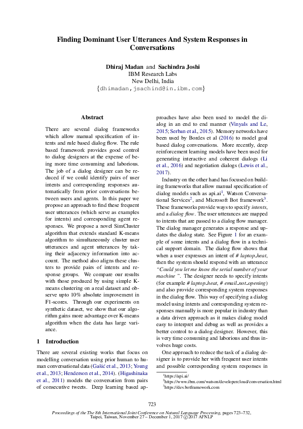 (PDF) Finding Dominant User Utterances And System Responses in ...