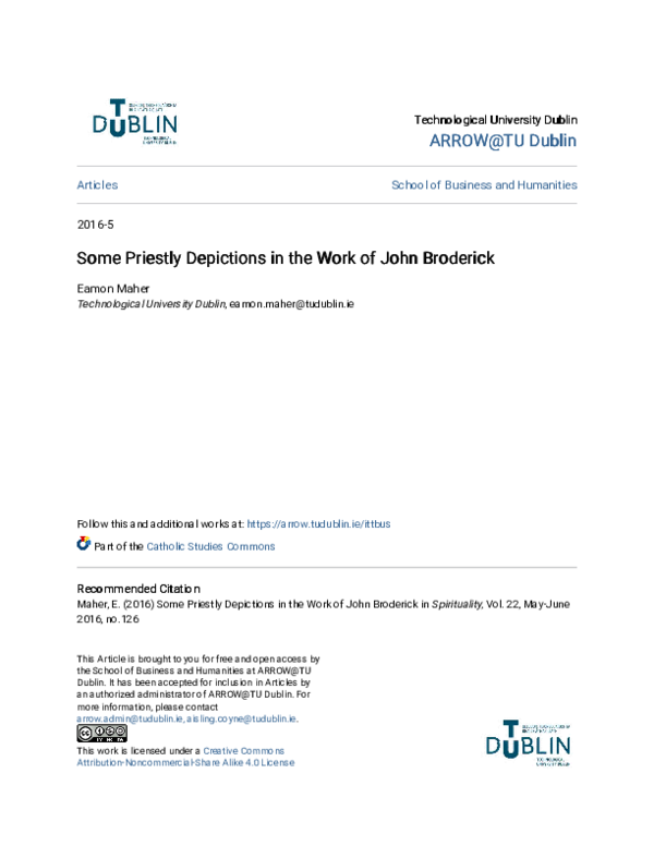 (PDF) Some Priestly Depictions in the Work of John Broderick