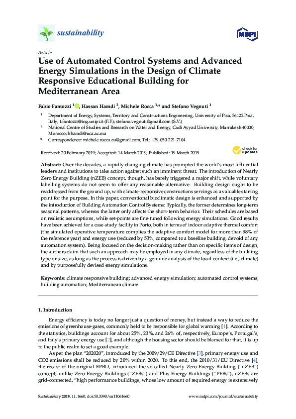 (PDF) Use of Automated Control Systems and Advanced Energy Simulations ...