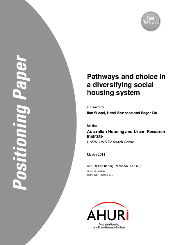 (PDF) Pathways and choice in a diversifying social housing system