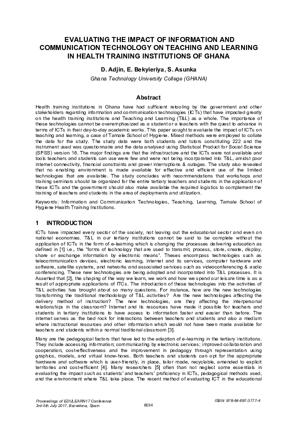 (PDF) Evaluating the Impact of Information and Communication Technology ...