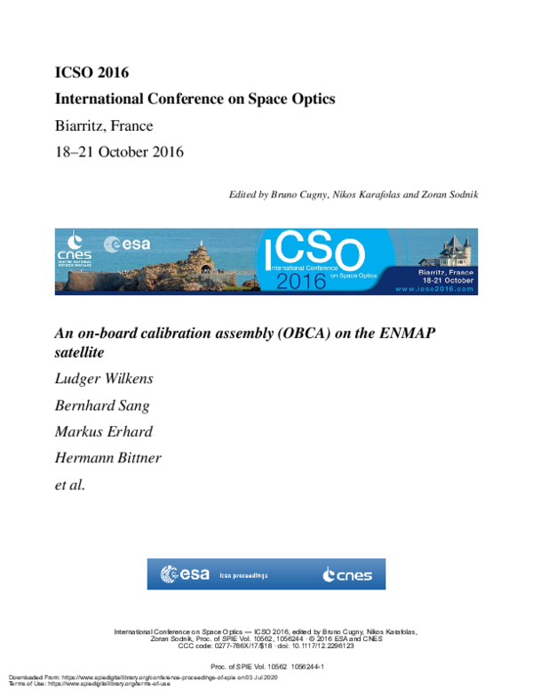  PDF An On board Calibration Assembly OBCA On The ENMAP Satellite 