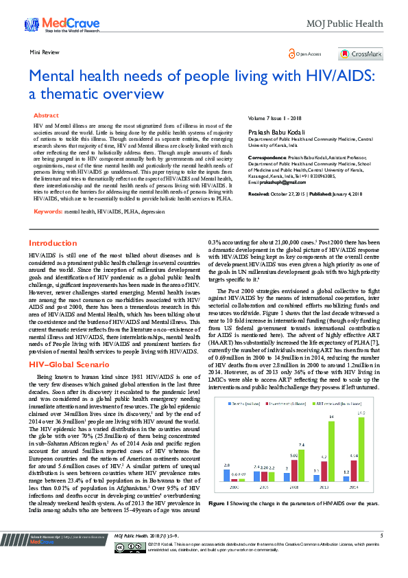(PDF) Mental Health Needs of People Living with HIV/AIDS: A Thematic ...