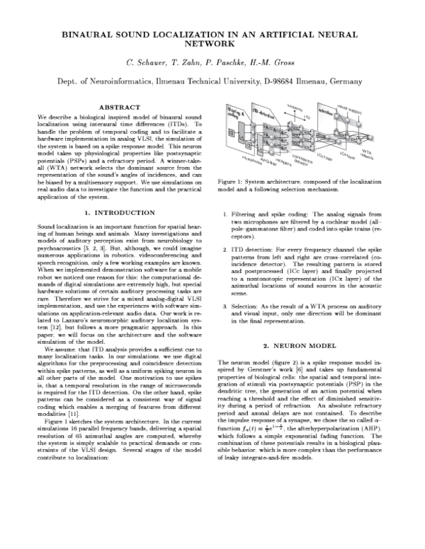 (PDF) Binaural sound localization in an artificial neural network