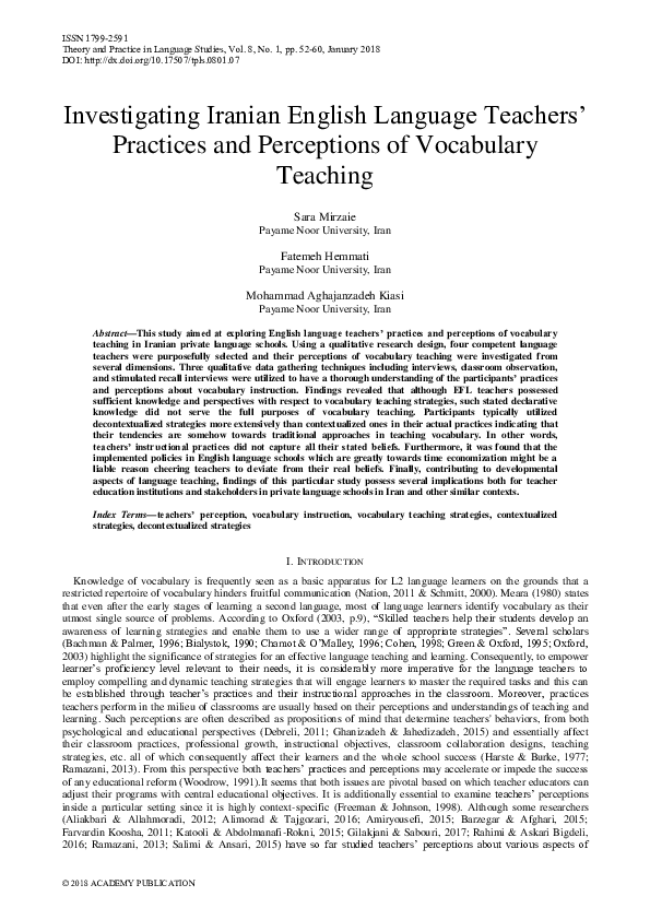 (PDF) Investigating Iranian English Language Teachers’ Practices and ...
