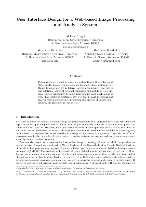 (PDF) User Interface Design for a Web-based Image Processing and ...
