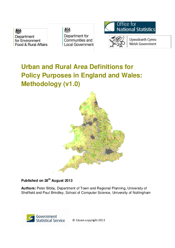 (PDF) Urban and Rural Area Definitions for Policy Purposes in England ...