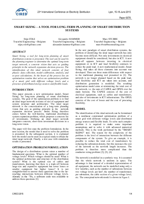 (PDF) Smart Sizing - a Tool for Long-Term Planning of Smart ...