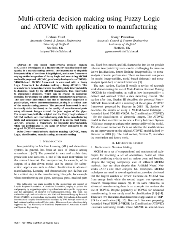 (PDF) Multi-criteria decision making using Fuzzy Logic and ATOVIC with ...