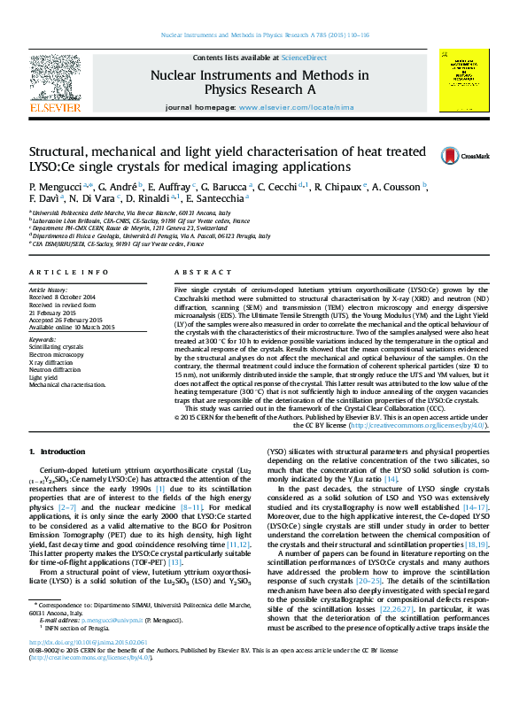 (PDF) Structural, mechanical and light yield characterisation of heat ...