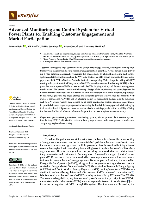 (PDF) Advanced Monitoring and Control System for Virtual Power Plants ...