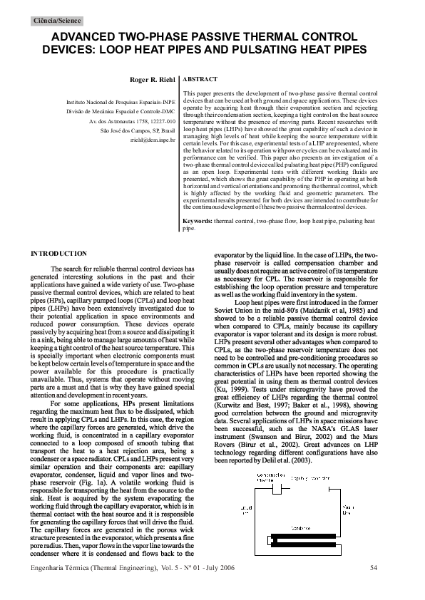 (PDF) Advanced Two-Phase Passive Thermal Control Devices: Loop Heat ...