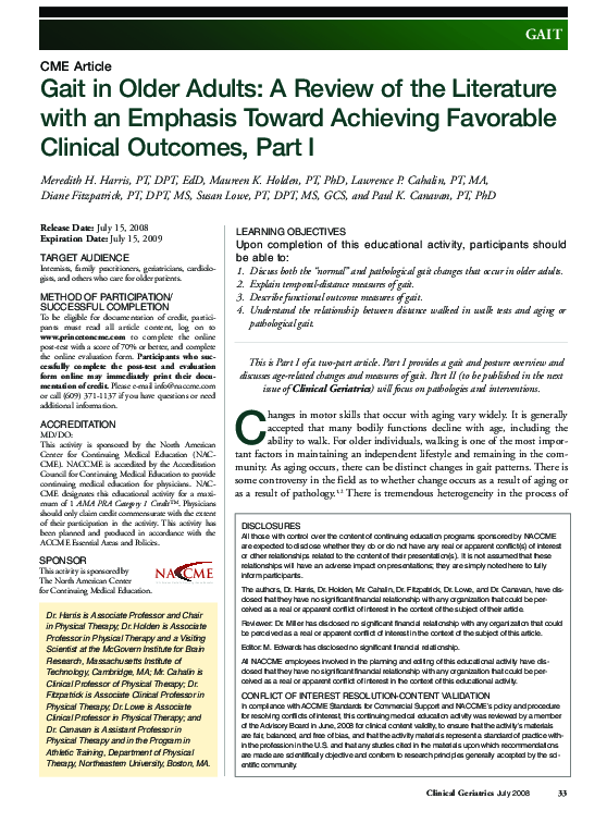 (PDF) Gait in Older Adults: a review of the literature with and ...