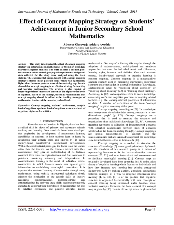 (PDF) Effect of Concept Mapping Strategy on Students’ Achievement in ...