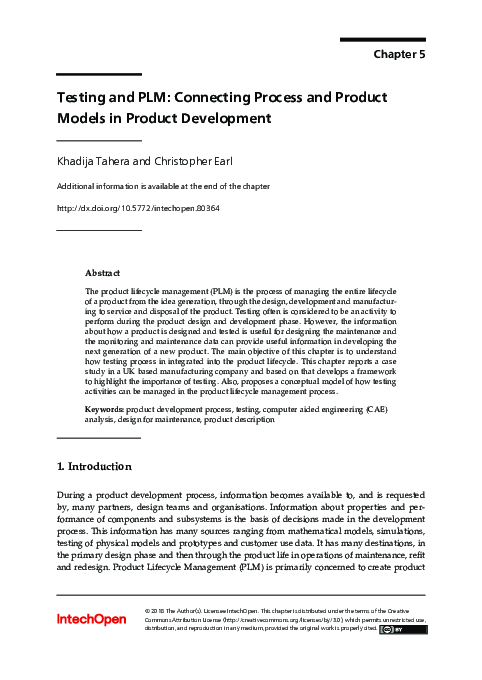 (PDF) Testing and PLM: Connecting Process and Product Models in Product ...