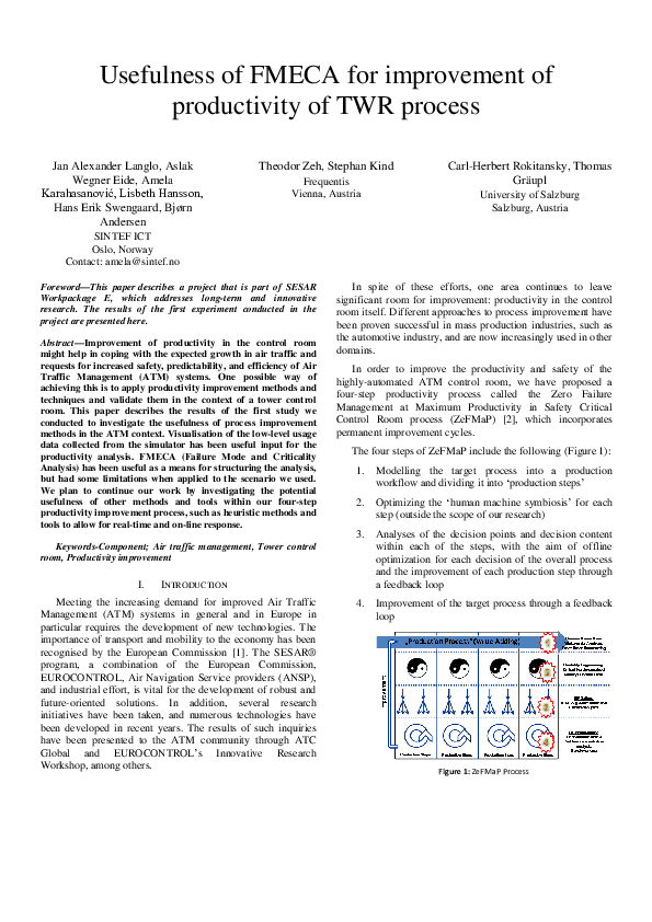 (PDF) Usefulness of FMECA for improvement of productivity of TWR process