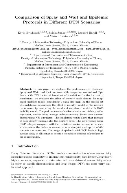(PDF) Comparison of Spray and Wait and Epidemic Protocols in Different ...