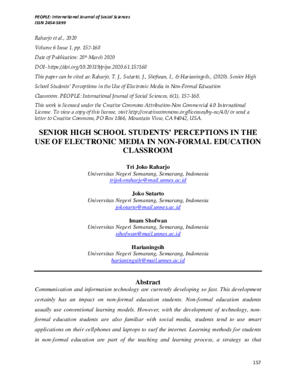 (PDF) Senior High School Students’ Perceptions in the Use of Electronic ...