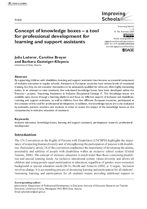 (PDF) Concept of knowledge boxes – a tool for professional development ...