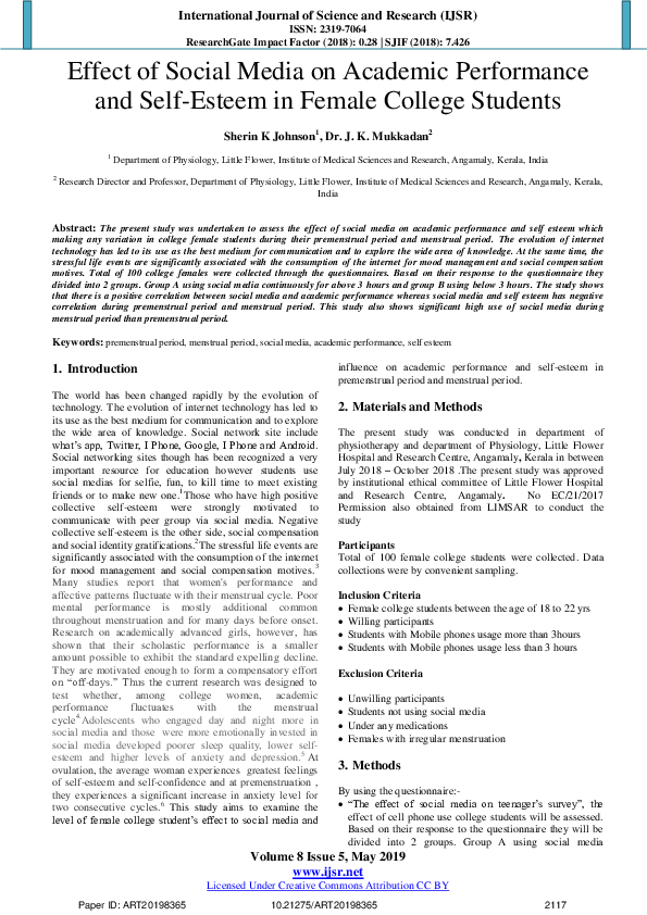(PDF) Effect of Social Media on the Academic Performance of Senior ...