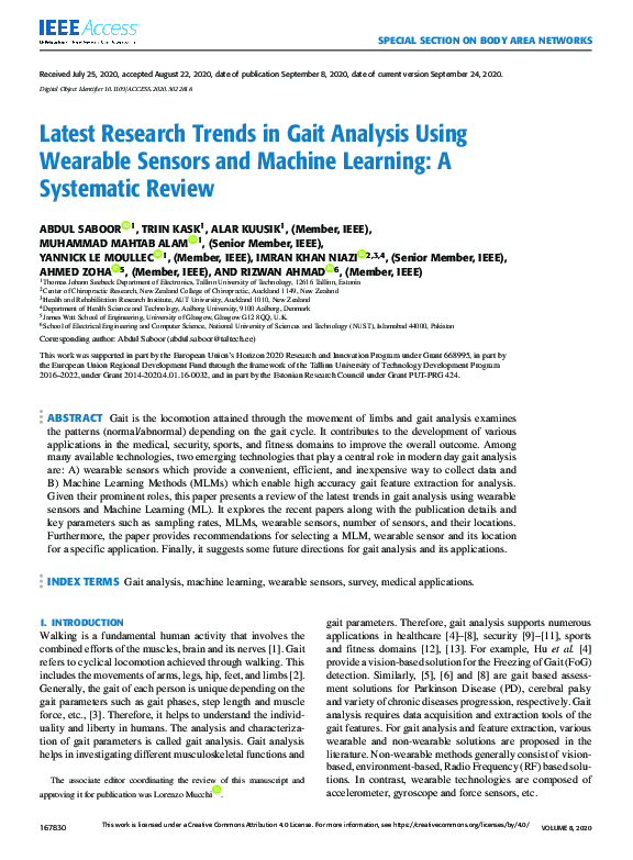 (PDF) Latest Research Trends in Gait Analysis Using Wearable Sensors ...