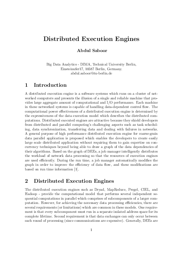 (PDF) What are Distributed Execution Engines? Characteristics and types ...