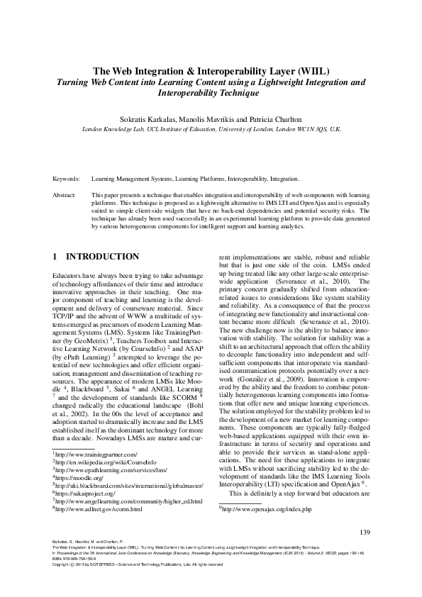 (PDF) The Web Integration & Interoperability Layer ( WIIL ) Turning Web ...