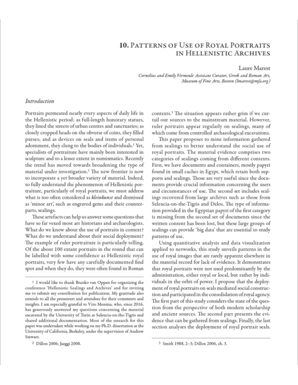 (PDF) Patterns of Use of Royal Portraits in Hellenistic Archives