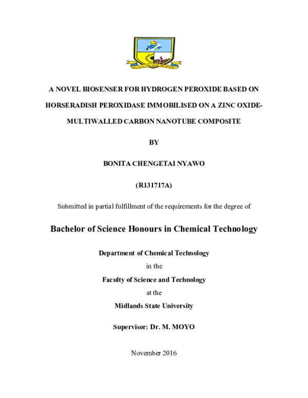(PDF) A novel biosenser for hydrogen peroxide based on horseradish ...