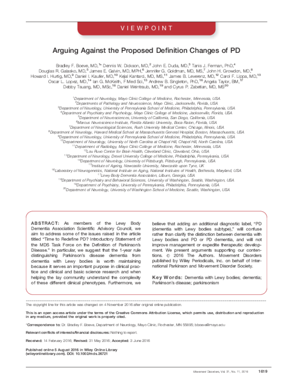 (PDF) Arguing against the proposed definition changes of PD