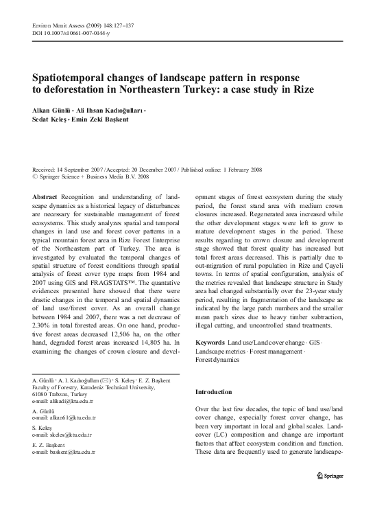 (PDF) Spatiotemporal changes of landscape pattern in response to ...