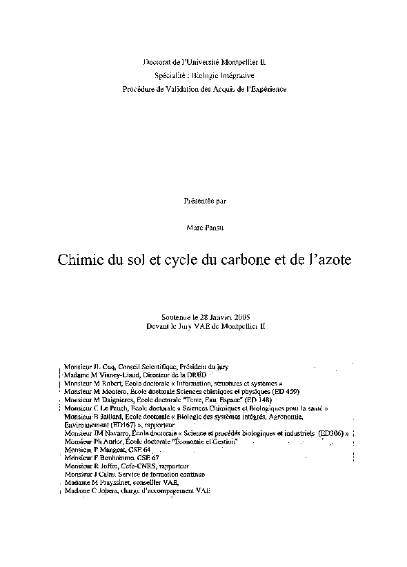 『peau』 PDF) Chimie du sol et cycle du carbone et de l'azote