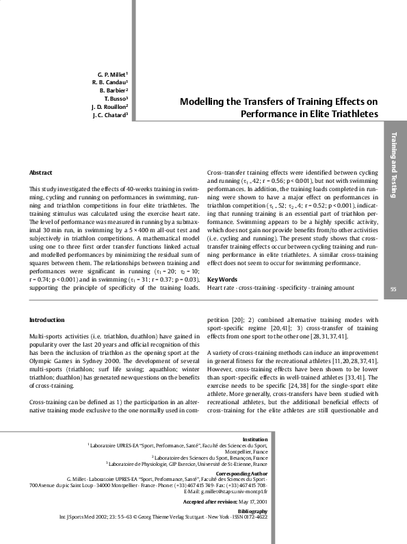 (PDF) Modelling the transfers of training effects on performance in ...