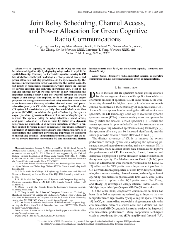 (PDF) Joint Relay Scheduling, Channel Access, and Power Allocation for ...