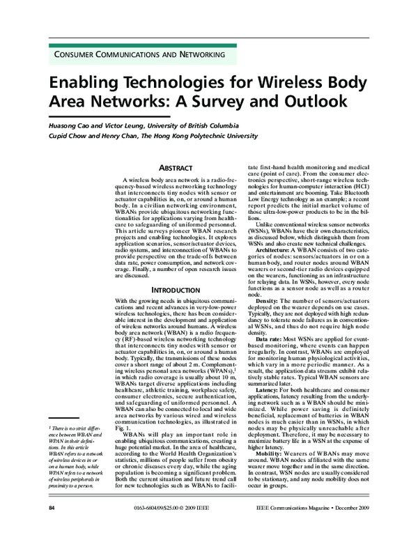 (PDF) Enabling Technologies for Wireless Body Area Networks: A Survey ...