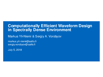 (PDF) Computationally Efficient Waveform Design in Spectrally Dense ...