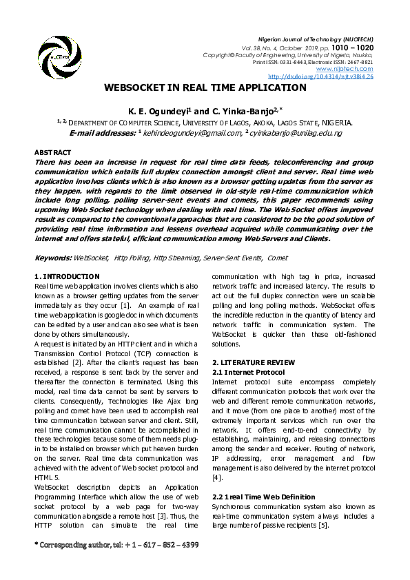 (PDF) WebSocket in real time application