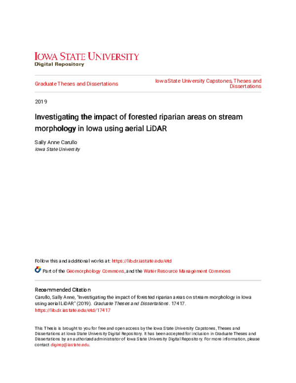 (PDF) Investigating the impact of forested riparian areas on stream ...