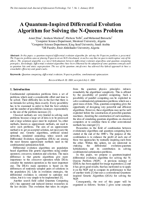 (PDF) A Quantum-Inspired Differential Evolution Algorithm for Rigid ...