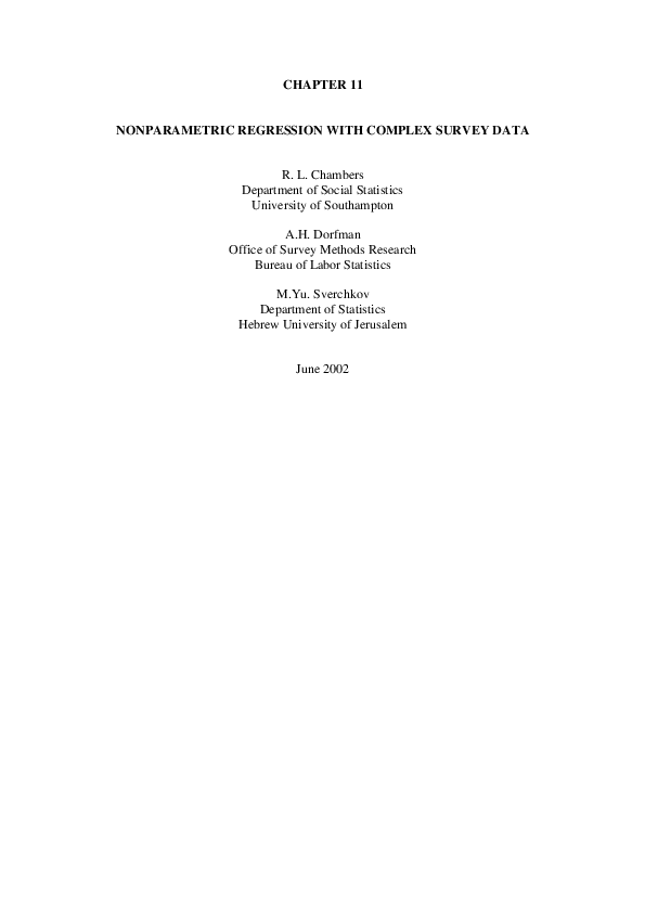(PDF) Nonparametric Regression with Complex Survey Data