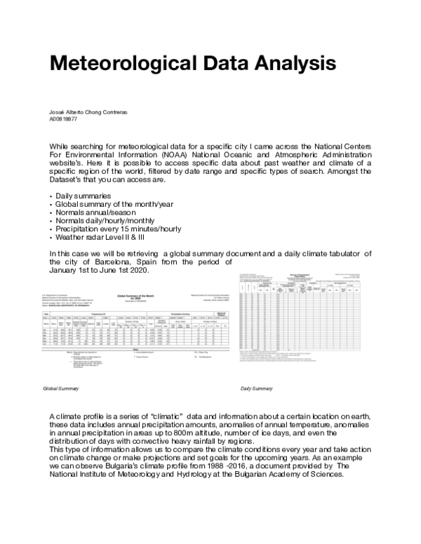 (PDF) Meteorological Data Analysis