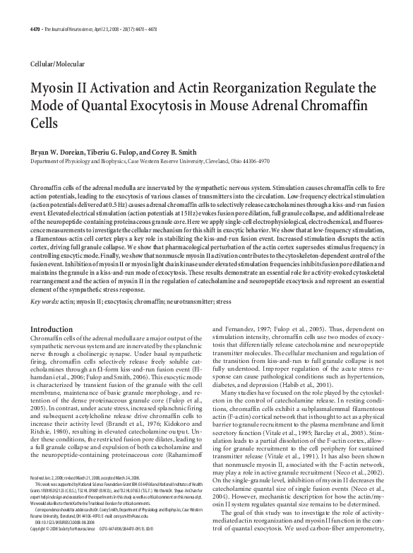(PDF) Myosin II Activation and Actin Reorganization Regulate the Mode ...